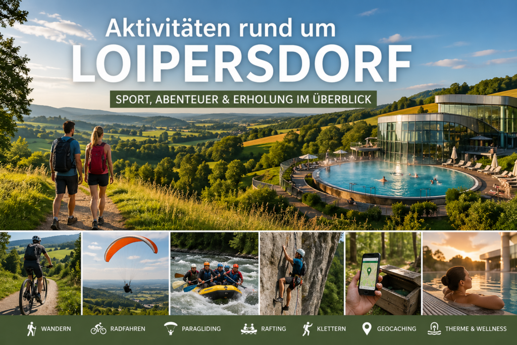 Aktivitäten rund um Loipersdorf mit Wandern, Radfahren, Paragliding und Therme im Überblick